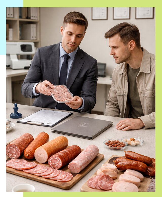 Сертификация колбасных изделий в Скопине от 7816 р. | Алешин-Скп