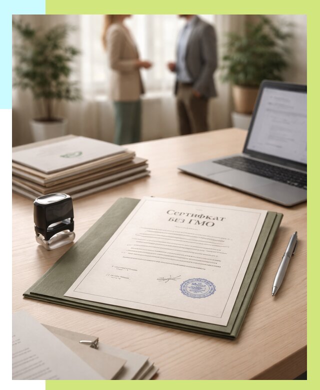 Сертификат без ГМО в Скопине от 7816 р. оформить срочно Алешин-Скп